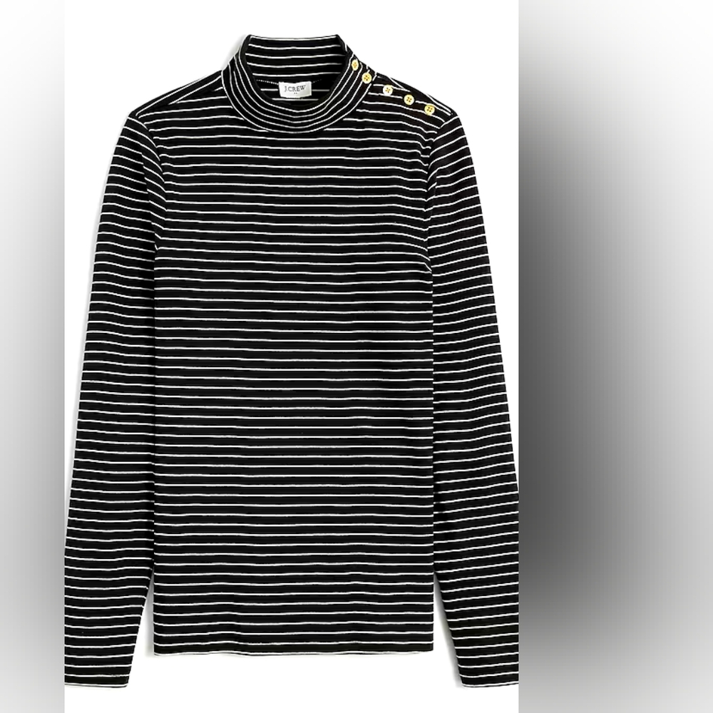J.crew Factory striped mockneck ribbed top size M